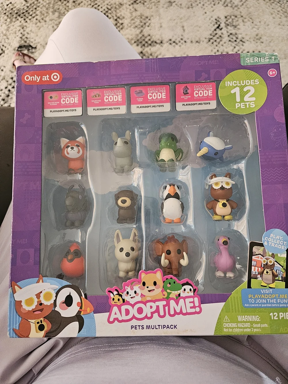 Adopt Me! Pets Multipack 12pc Figurine Set w/ Codes Otter Red Panda Rhino Wyvern